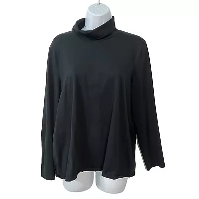 J Jill Pure Jill Turtleneck Shirt Black Pima Cotton LP Large Petite Womens Top • $19.95