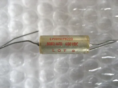1 X NOS .0082uF @ 600 VDC Micamold Glass Sealed CPV Dlfilm Capacitor! • $12