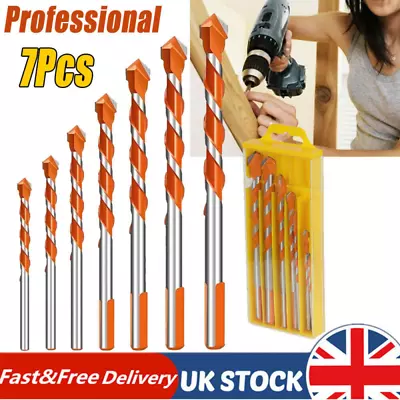 7x Masonry Drill Bit Set Extra Tough Carbide Drill Bits For Stone Concrete Brick • £5.99