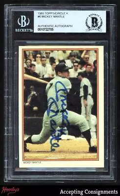 1985 Topps Circle K #6 Mickey Mantle Autograph Signed BGS AUTHENTIC AUTO • $410