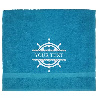 Personalised Embroidery Nautical Wheel/Anchor Hand/Bath Towel Ringspun Cotton • £19.99