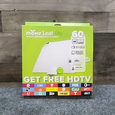 Mohu Leaf Indoor Amplified HDTV 60 Mile Range Antenna MH-1105844 • $42.99