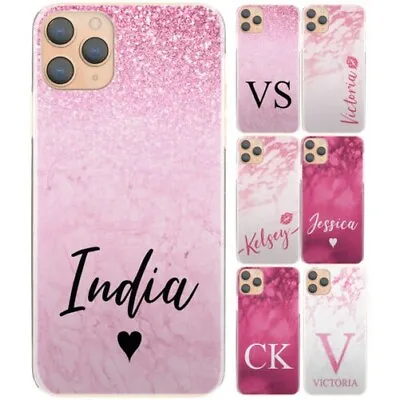 Personalised Phone Case For Xiaomi/oppo;initial Pink Lips Marble Hard Cover • $33.56