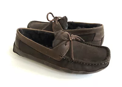 Ugg Byron Cappucino Leather Shearling Lined Shoe Us 8 / Eu 41 / Uk 7 • $85