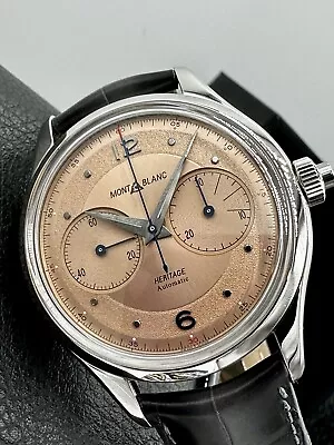 Montblanc Heritage Monopusher Chronograph Salmon Dial 42mm Swiss Automatic • $3495