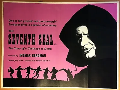 Ingmar Bergman 1957 Orig Seventh Seal UK 40x30 Quad Poster Dance Of Death • $1275