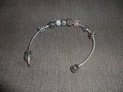 Pandora Snake Bracelet With Bead Charms Good Condition  • £20