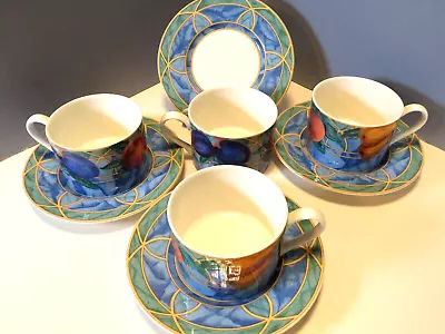 8pc Set Casual VICTORIA & BEALE 4-Cup 2-3/8 & 4-Saucer 6.25 Forbidden Fruit 9024 • $17.95