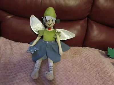 Soft Plush 15  Winged Flower Fairy Themed Toy With Wand & Petal Skirt • £7