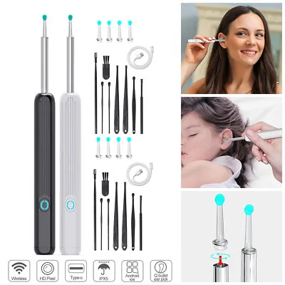 Wireless HD Ear Wax Remover Camera Ear Endoscope Spoon Pick Cleaning Tool Kits • £10.39