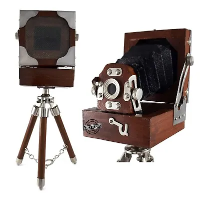 £28.50 • Buy Vintage Style Old Camera On Tripod Stand Antique Model Table Top Home Decor Gift