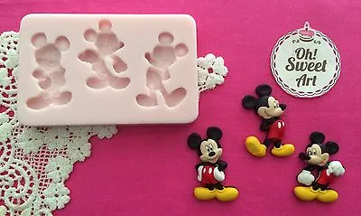 Three Mickey Mouse Silicone Mold Fondant Cake Decorating APPROVED FOR FOOD • $15.99