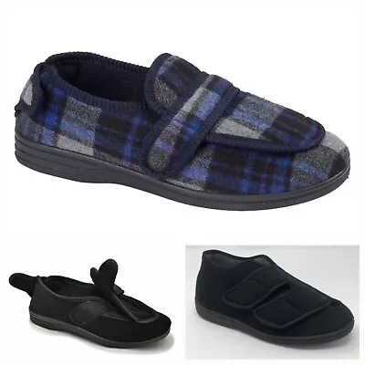 Mens Extra Wide Fit Diabetic Orthopaedic Memory Foam Slippers Shoes Size Upto 14 • £18.95