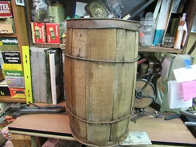 Wood Keg Wooden Barrel Keg Primitive Antique ORIGINAL Shipping Old NAIL Vintage • $49.99