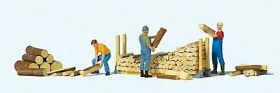 Preiser 10707 HO Scale Stacking Firewood -- 3 People & Accessories • $22.99