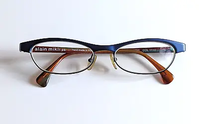 Alain Mikli Eyeglass Frames Only 54-16-140 Blue Metal Full Rim Cateye Retro • $35.29