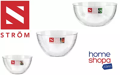 £4.99 • Buy Dimple Salad Serving Bowls Clear Mixing Strong Stylish Hard High Quality Plastic