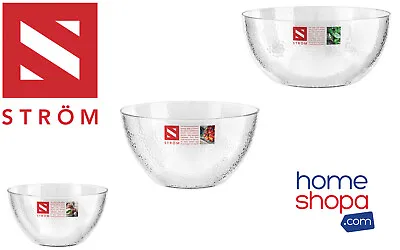 Dimple Salad Serving Bowls Clear Mixing Strong Stylish Hard High Quality Plastic • £8.49