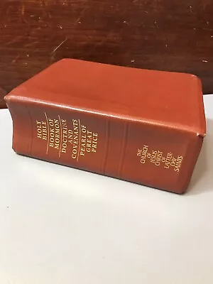 LDS Quad Scriptures Holy Bible Book Of Mormon D&C Pearl Of Great Indexed Brown • $30