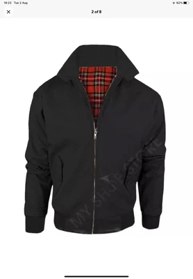 £14 • Buy Black Harrington Style Tartan Bomber Jacket Unisex 