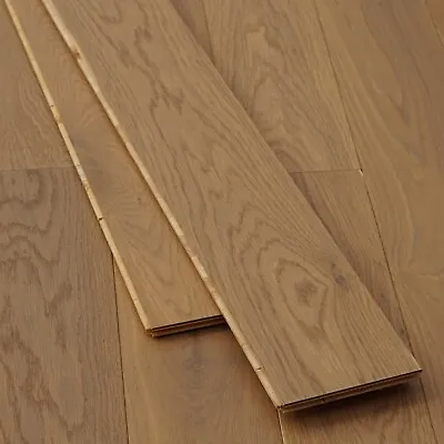 6  Smoked White Oak 150mm Wide Engineered 14/3 Planks Real Oak Flooring EC2S • £2.49