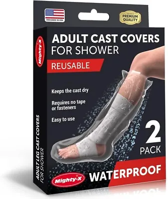 £11.99 • Buy Waterproof Cast Cover Leg Adult -2 Pack 100% Reusable Shower Foot Protector UK