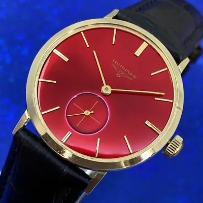 Exquisite Vintage 1953 Man’s LONGINES Stunning Red Dial Fully Serviced WARRANTY • $445