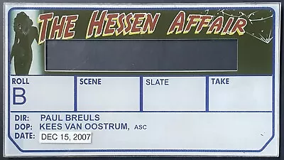 2009 The Hessen Affair Set Used Film Slate Belgian Thriller Billy Zane Movie • $40