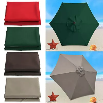 Replacement Fabric Parasol Garden Canopy 2m 2.5m 2.7m 3m 3x2m Cover 6 Or 8 Arm • £14.49