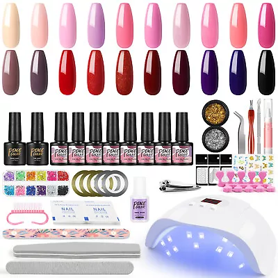 20 Colors Gel Nail Polish Kit With UV Light Nail Starter Kit Manicure Nail Gel • $23.99