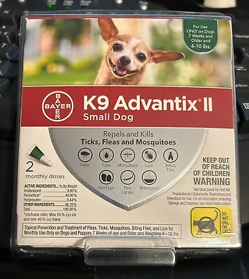 K9 Advantix II SMALL Dogs 4-10 Lbs * Repel & Kill Flea / Ticks + * 2 Doses *New • $33.99