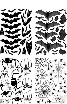 113+ Halloween Bat Spiders Vinyl Stickers Window Decorations Horror Party Decals • £2.19