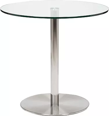 Target 80cm Small Round Glass Dining Table 4 Seat Dining Table | Bistro Table • £179