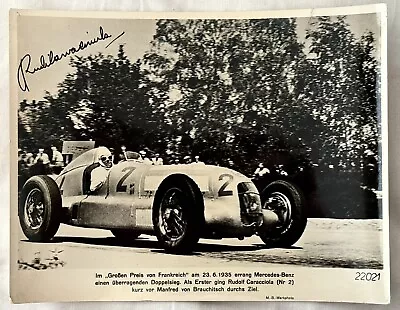 Rudolf Caracciola / Mercedes-Benz 1935 Original Racing Press Photograph - SIGNED • £149.99