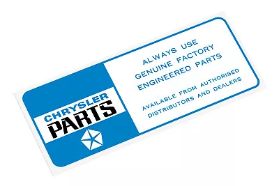 $12 • Buy Ve Vf Vg Vh Vj Vk Valiant 'always Use Genuine Factory Parts' Cowl Decal