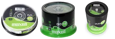 Maxell DVD+R 4.7GB 120min 16x Speed 10/50/100 Pack Spindle • £14.99