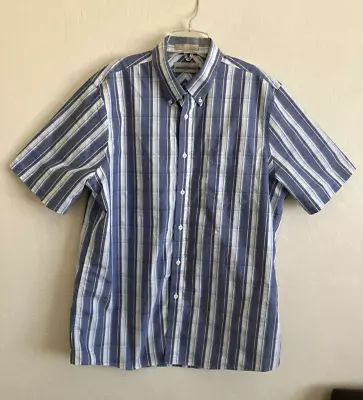 Nordstrom Dress Shirt Mens XL Plaid Button Up Wrinkle Free Extra Large • $11.45