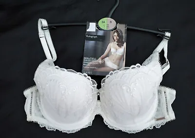 M & S Autograph Balcony Bra 34b Swiss Embroidery Winter White Marks Spencer • £11.99