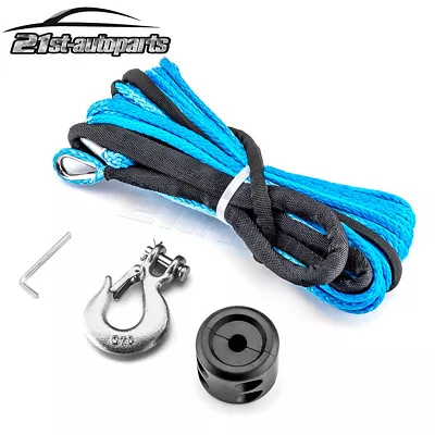 3/16  X 50' Synthetic Winch Cable Rope Winch Hook Stopper For ATV UTV 7000LBS • $26.99