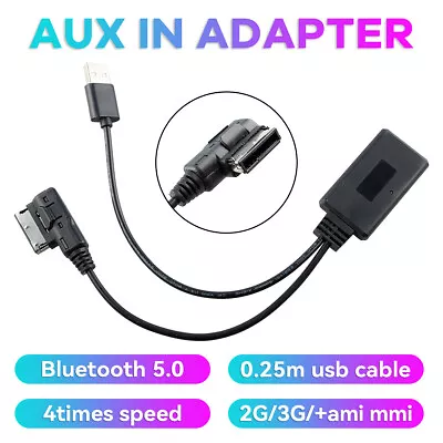 For Audi VW AUX Audio Cable Adapter AMI MDI MMI To USB Bluetooth Music Interface • $11.97