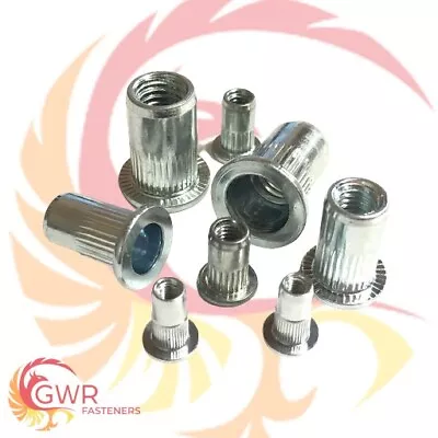£2.68 • Buy M3 M4 M5 M6 M8 M10 Rivet Nuts - Large Flange Steel Zinc Plated Nutserts Rivnuts