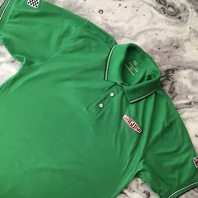 Official Jaguar Mens Green Embroidered Heritage Polo Shirt Tshirt Top S Small • £24.99