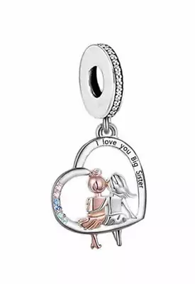 CLOSING DOWN SALE Brand New Sterling Silver I Love You Big Sister Dangle Charm • £14.99