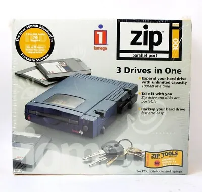 $279.95 • Buy IOMEGA Zip 100 External Drive For PC Parallel Port #10012 - SEALED NEW - Rare!!