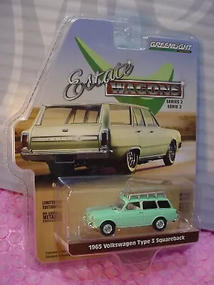 1965 VOLKSWAGEN TYPE 3 SQUAREBACK ∞Green VW Station Wagon∞Greenlight Estate S2 • $12.65