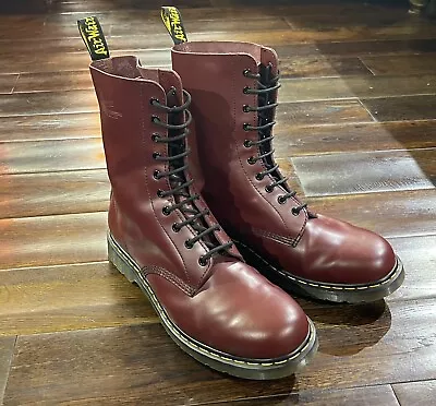 Dr Martens Boots Cherry Red 10 Eyelet Men’s 12 Worn Once Great Condition.  • £130