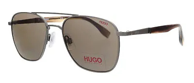 $49.99 • Buy HUGO BOSS HG0330S 0R80 Smoke Ruthenium Square Sunglasses