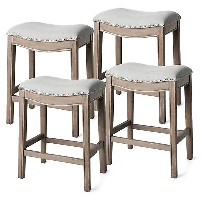 Maven Lane Adrien Saddle Counter Stool 25.7 H Reclaimed Oak (Open Box) (4 Pack) • $198.99