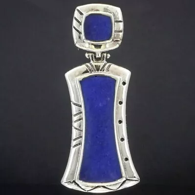 Navajo Natural Rare Blue Sugilite Pendant Sterling Vintage Estate 1-7/8  - 7.3g • $29.95