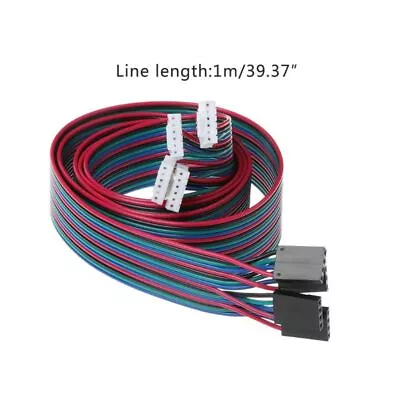 4pcs 100cm 4pin Stepper Motor Cables XH2.54 Terminal Wire For 3D Printer NEMA 17 • £6.58